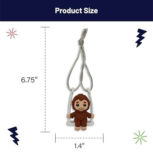 GOOFBALLS Funny Hanging Mirror Swing – Quirky and Unique Decor for Car Rearview Mirror, Bedroom or Living Room - Bigfoot - Image 2