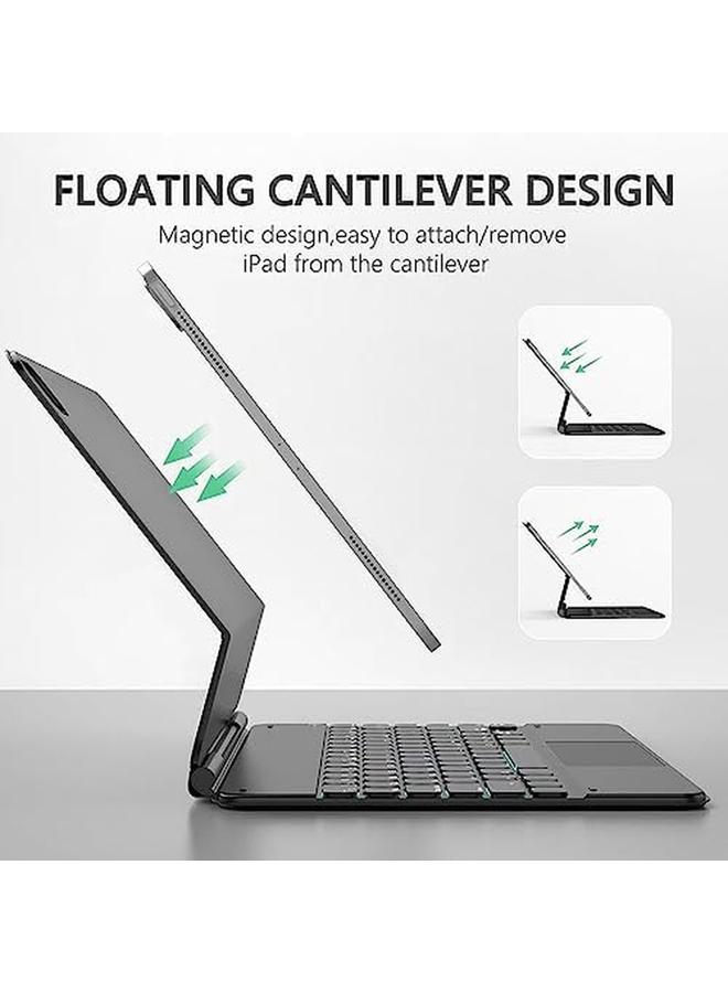 erorex Arabic And English Ipad Magic Keyboard Case For 12.9 Inch. Wireless Backlit Multi Touch Trackpad Keyboard Ipad Pro 12.9 - Image 5