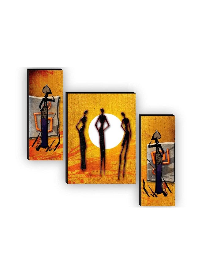 SAF paintings Set of 3 Traditional Woman Modern Art Paintings for living room with frame Self Adeshive UV Textured MDF Framed Painting 12 Inch X 18 Inch SAF-JM7711 - Image 1