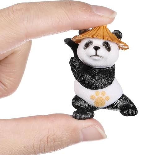 ascension 4 Pieces of Kung Fu Panda Miniature Set Unique Gifts for Girlfriend Boyfriend Panda Miniature Set for Garden Décor, Living Room, Office, Restaurant Decoration, Doll House Decor - Image 5