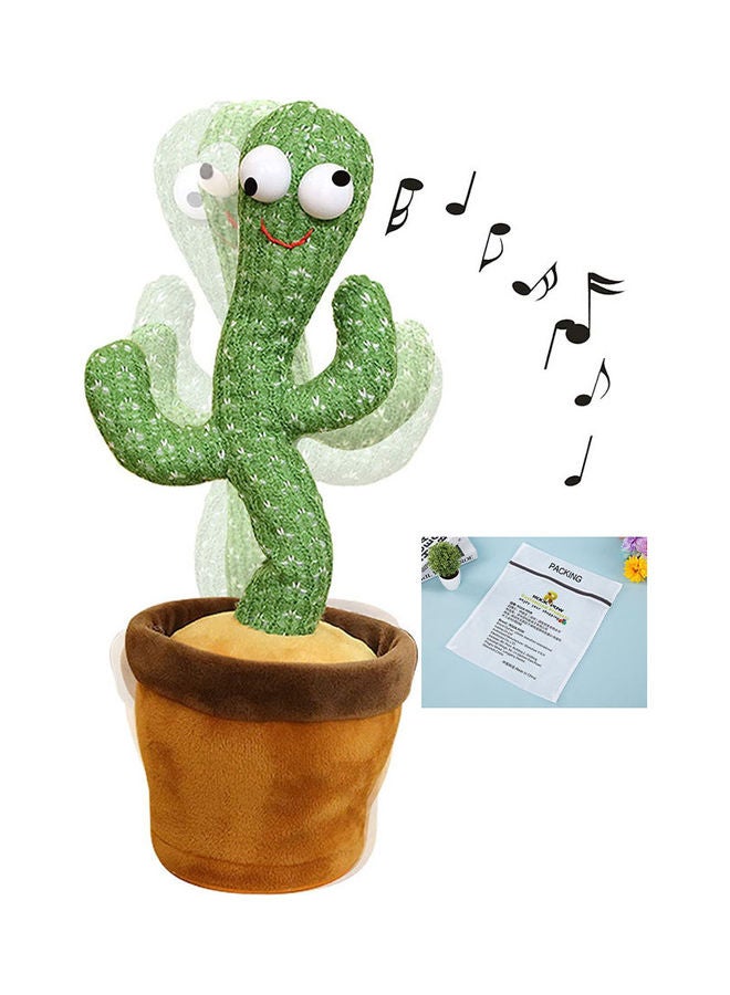 Rock Pow Wriggle Dancing Cactus Repeat What You Say And Sing Electronic Plush Toy Decoration For Kids Funny Early Childhood Education Toys Very Funny Sing+Repeat+Dance+Recording+Led 13.23inch - Image 1
