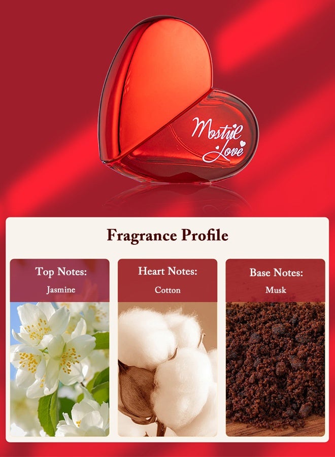 MARK HIM 4-Piece Romantic Rose & Heart Perfume Gift Set for Women, Luxury Floral Fragrance Kit with Rose-Shaped Bottle, Heart & Lip-Shaped Perfumes, Stick, Elegant Eau de Parfum for Valentine’s Day, Anniversary - Image 3