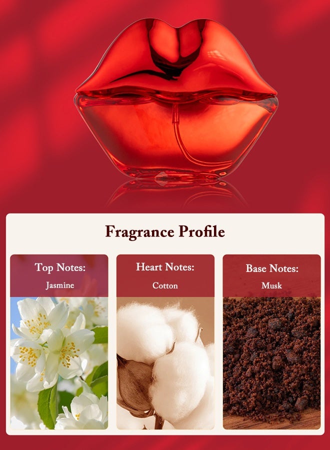 MARK HIM 4-Piece Romantic Rose & Heart Perfume Gift Set for Women, Luxury Floral Fragrance Kit with Rose-Shaped Bottle, Heart & Lip-Shaped Perfumes, Stick, Elegant Eau de Parfum for Valentine’s Day, Anniversary - Image 4