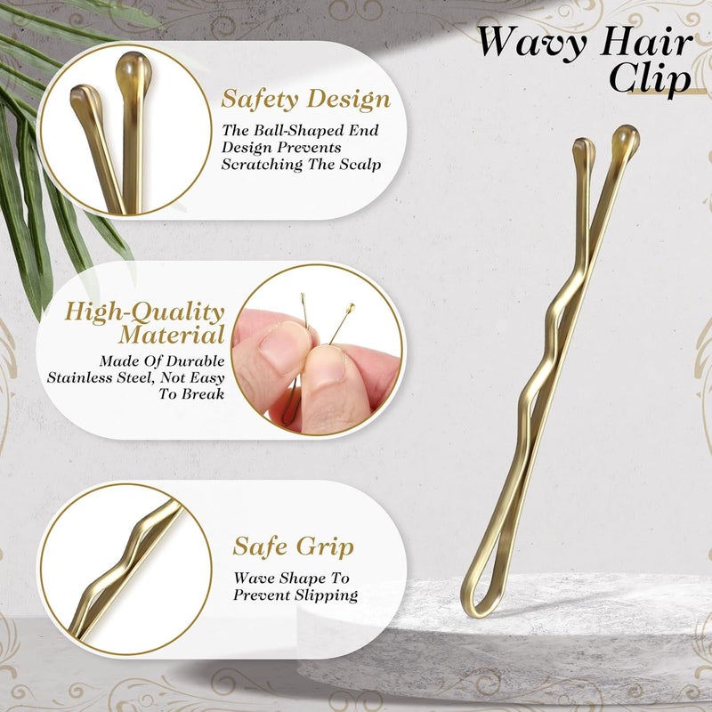 Amabro All user friendly build Mini Bobby Pins, 50PCS 1.37 Inch Small Wavy Hair Pins Metal Hair Clip Hairpins for Women Gilr Kids Buns Long Straight Curly Hair All Hair Types(Gold) Home & professional compatible - Image 5