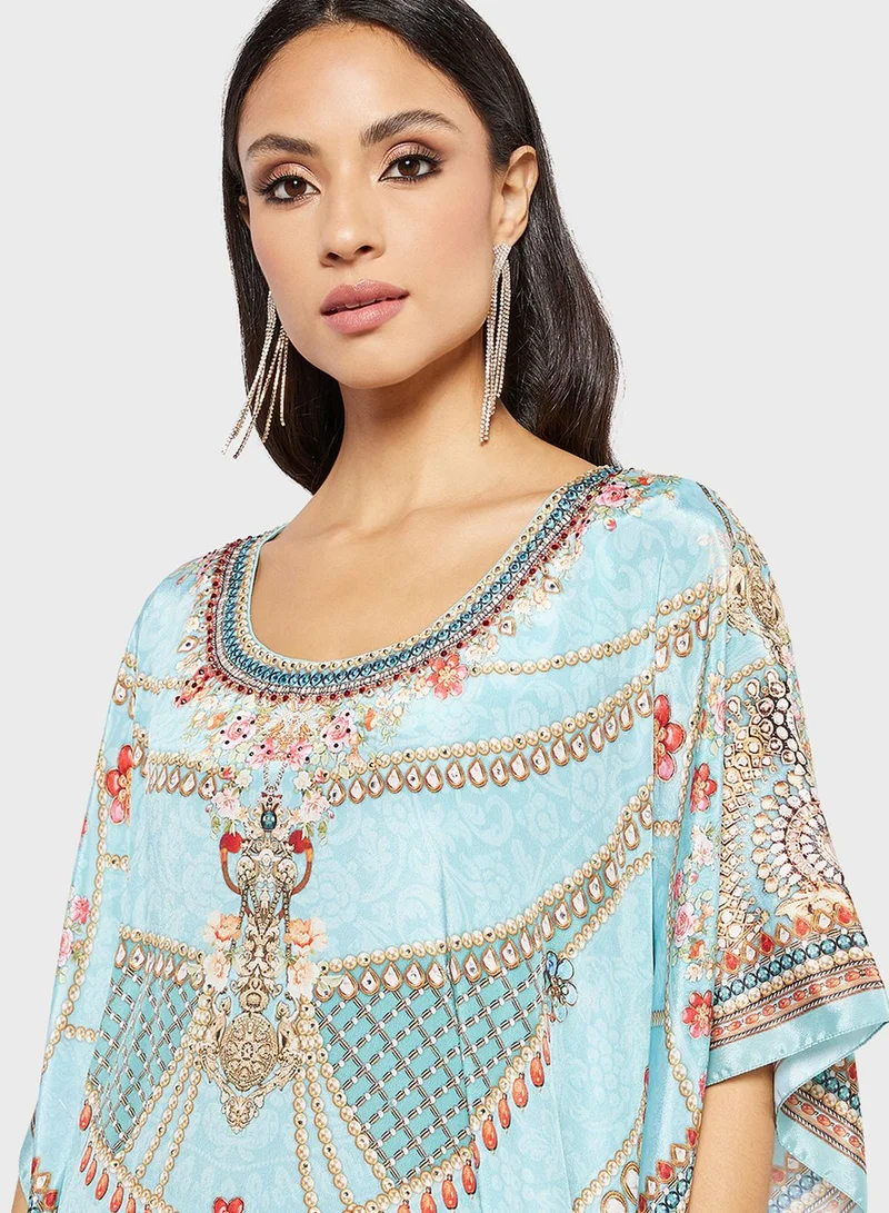 THE ARAB STUDIO Jewellery Print Jalabiya