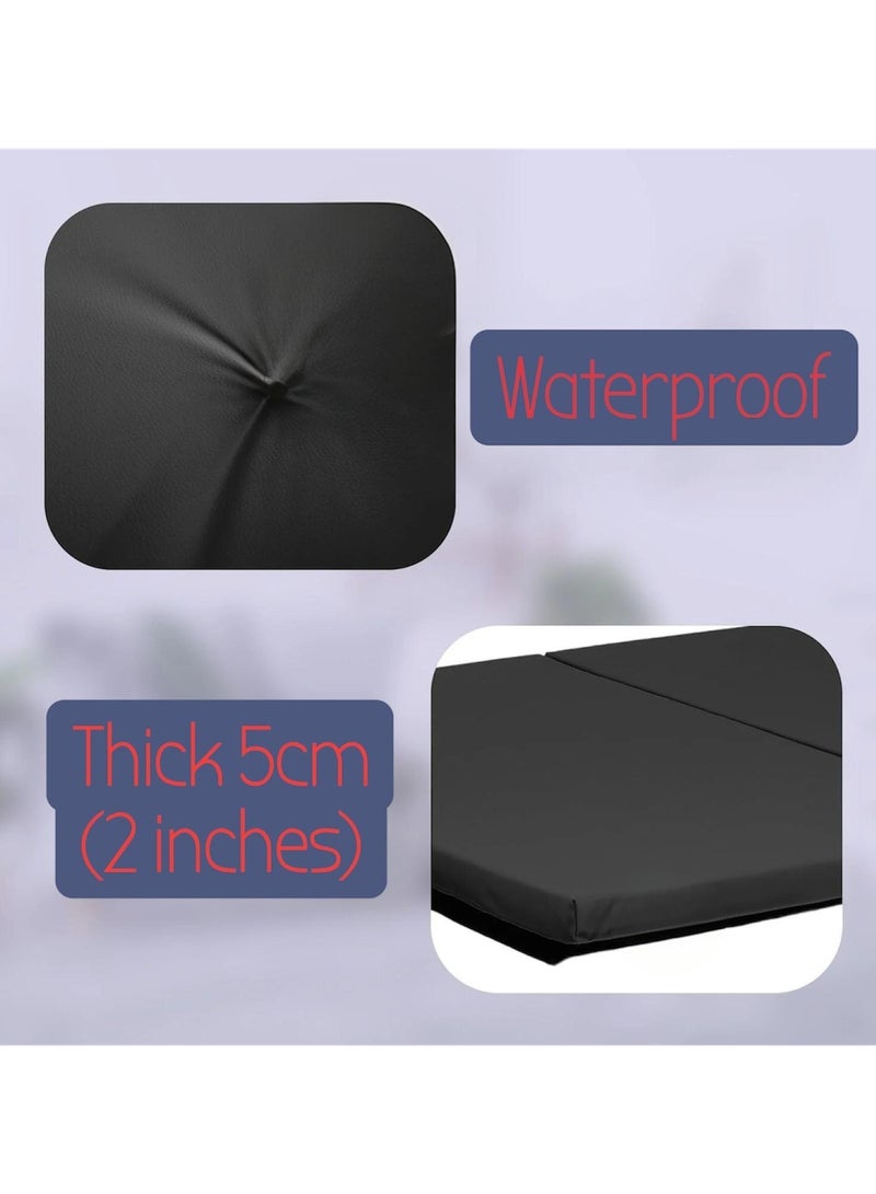 SaharaEG Folding Floor Mattress Water Proof – 5 cm Thick Portable Bed for Travel & Camping | 3-Panel Design, 180x60x5 cm – Space-Saving, Comfortable & Easy to Store (Black) - Image 1