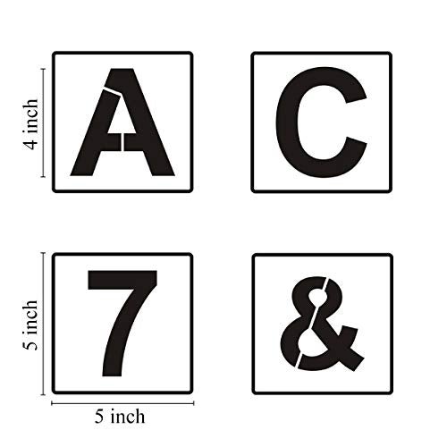 REOLAN Alphabet Letter and Number Stencils 5 Inch - 40 Pack Large Letters and Numbers Stencil Templates with Signs for Painting on Wood, Reusable Letter Stencils for Chalkboard Signs & Wood Wall Art - Image 2