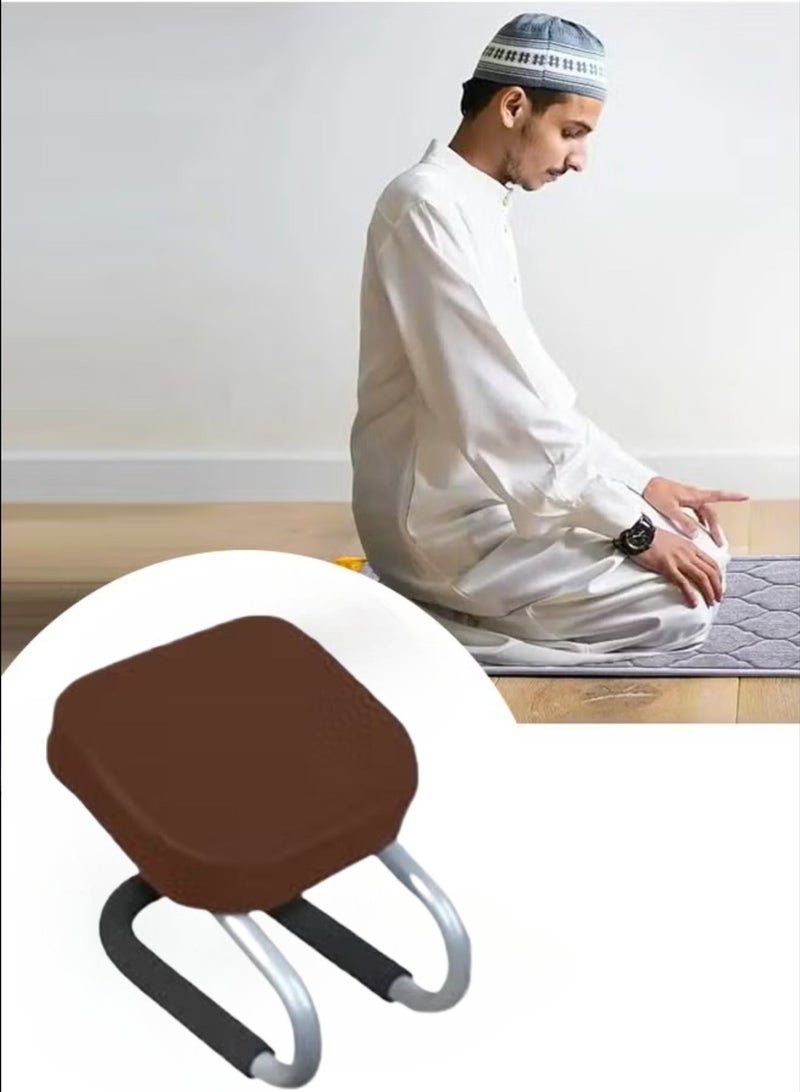 AILife Prostration Chair is a Prayer Chair for Muslims - Comfort and Support During Prayer, Padded Leather Seat Handcrafted, Ergonomic Design for Comfortable Prayer Position, Meditation Stool Mindfulness Prayer Kneeling Stool Sujoud Chair with Anti-slip Cover, Brown, 25x28x22.5cm كرسي السجود من قيام، راحة ودعم أثناء الصلاة - Image 4