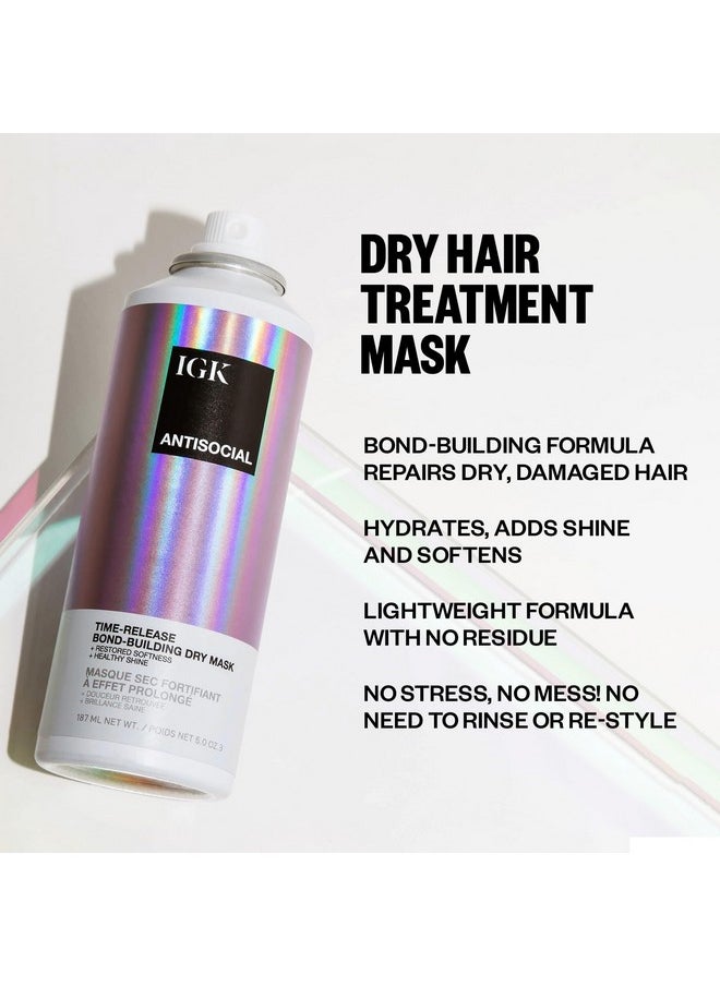 iGK IGK ANTISOCIAL Bond-Building Dry Hair Mask, overnight dry hair mask for damaged hair, revive healthy hair, hair treatment, product for hair breakage, vegan protein treatment 5 Oz  - Image 2
