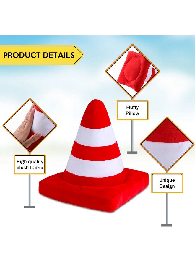 Woanger 2 Pcs Racing Pillow Room Decorations Set 15.7 Inch Big Creative 3D Simulation Wheel Pillow Funny Cone Traffic Light and Stop Sign Soft Race Car Tire Plush for Kid Room(Traffic Cone) - Image 4
