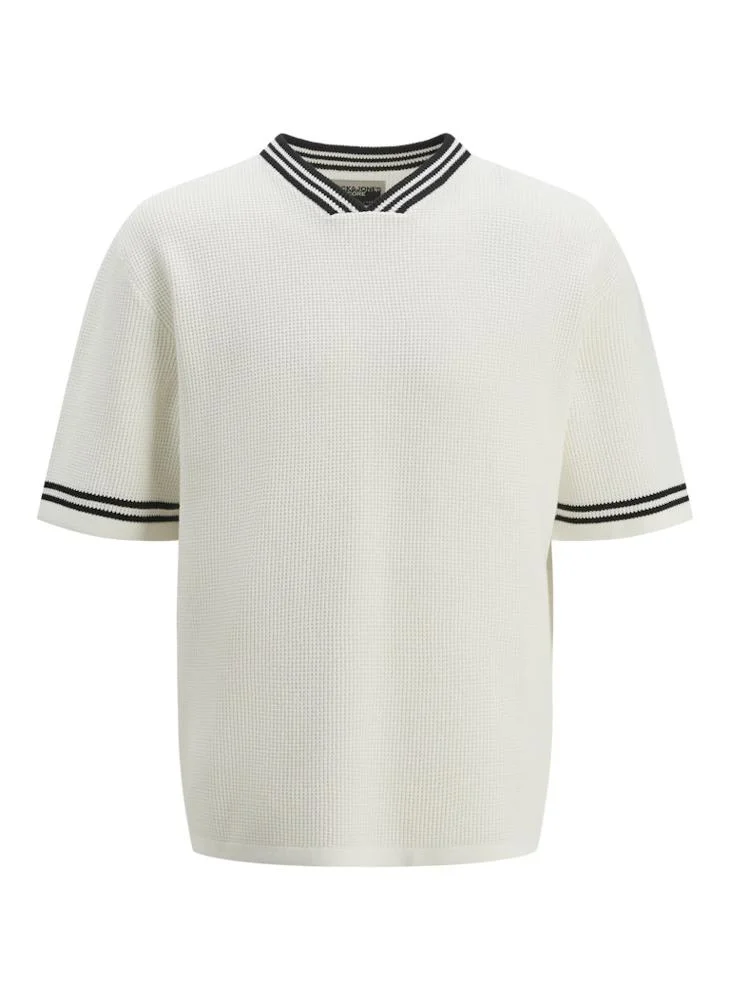 جاك اند جونز JCOHORIZON KNIT SS V-NECK