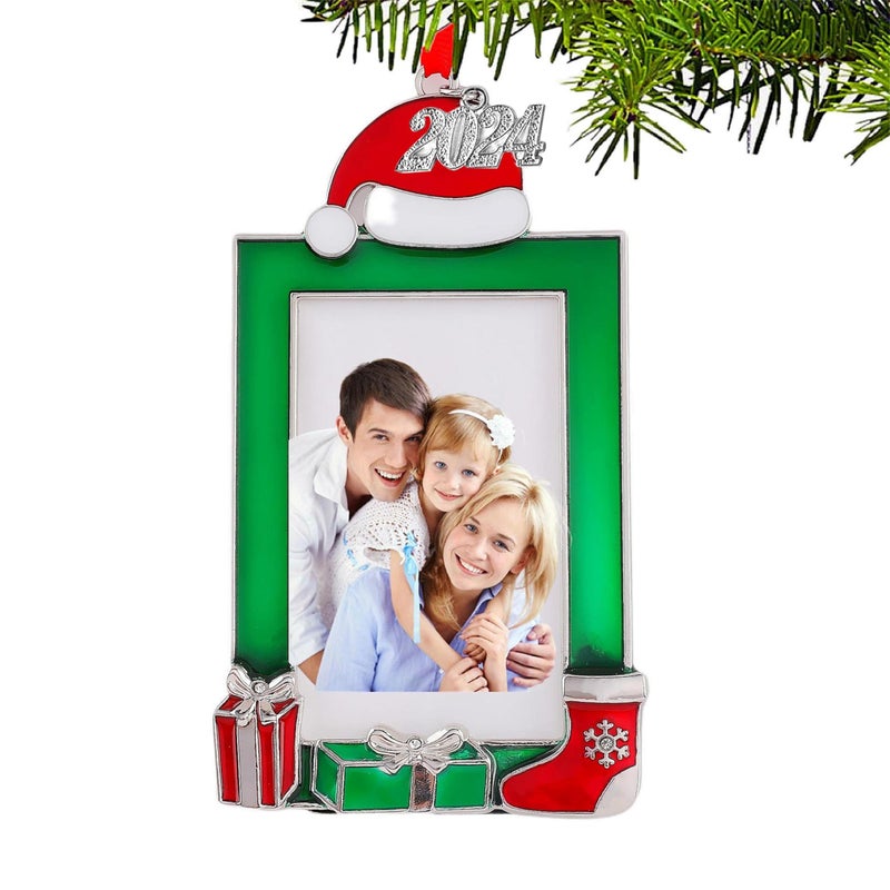 JUPPE 2024 Metal Photo Frame Hanging Ornament Mr  Mrs Newlywed Engaged Christmas Tree Picture Frame Ornament Decor Romantic Couples Gift IdeasTable or Xmax Tree Two Ways Using Green