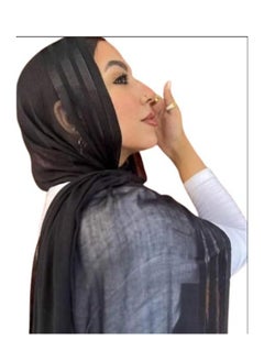 Generic Plain linen muslin 3 line style hijab, comfortable and gorgeous for women  - Image 1