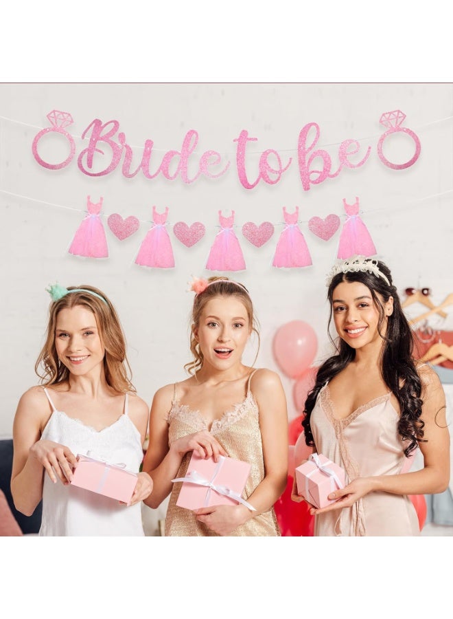 Bride to be Banner Decorations, Wedding Dress Banner for Bridal Shower Wedding Engagement Party Decorations Supplies (Pink) - Image 5