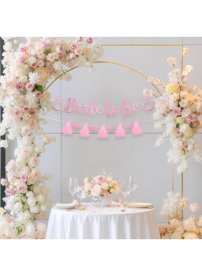 Bride to be Banner Decorations, Wedding Dress Banner for Bridal Shower Wedding Engagement Party Decorations Supplies (Pink) - Image 4