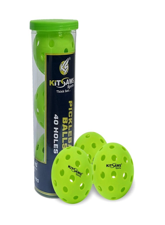 KITSAWS Pickleball Balls Hunter Pro 40 Outdoor Tournament Balls (Pack of 3) | Durable Crack-Resistant with Seamless Build & Consistent Bounce with 40 Precision Drilled Holes | for Beginners & Pros. - Image 2