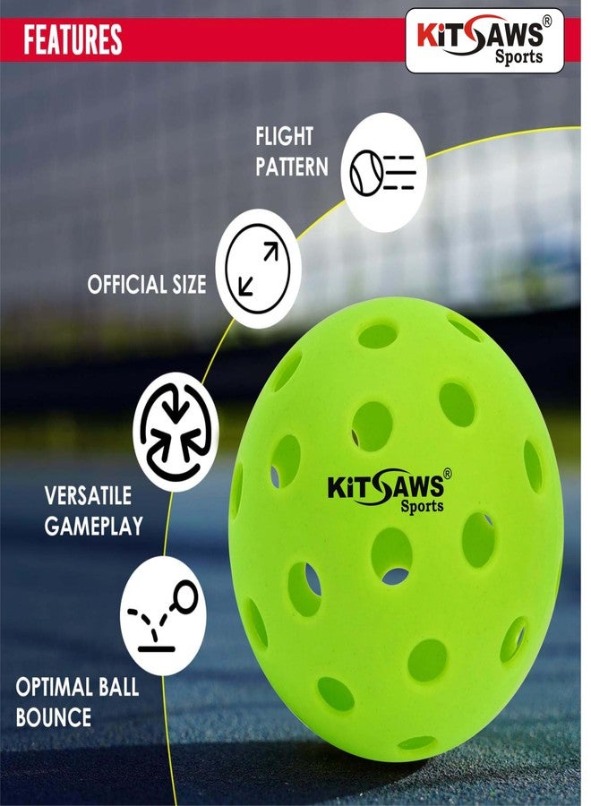 KITSAWS Pickleball Balls Hunter Pro 40 Outdoor Tournament Balls (Pack of 3) | Durable Crack-Resistant with Seamless Build & Consistent Bounce with 40 Precision Drilled Holes | for Beginners & Pros. - Image 5
