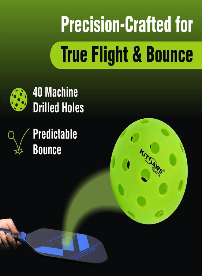 KITSAWS Pickleball Balls Hunter Pro 40 Outdoor Tournament Balls (Pack of 3) | Durable Crack-Resistant with Seamless Build & Consistent Bounce with 40 Precision Drilled Holes | for Beginners & Pros. - Image 4