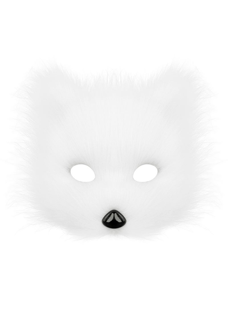 Generic Halloween Fox Mask  Tail Costume Set The White Mask 