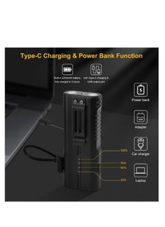 Small Powerful Torch LED, Super Bright 1000LM LED Keychain Flashlight, Rechargeable 300 Meters IPX4 Small Powerful Pocket Torch, with 7 Light Modes & Magnetic Tail, for Camping and Emergency Use