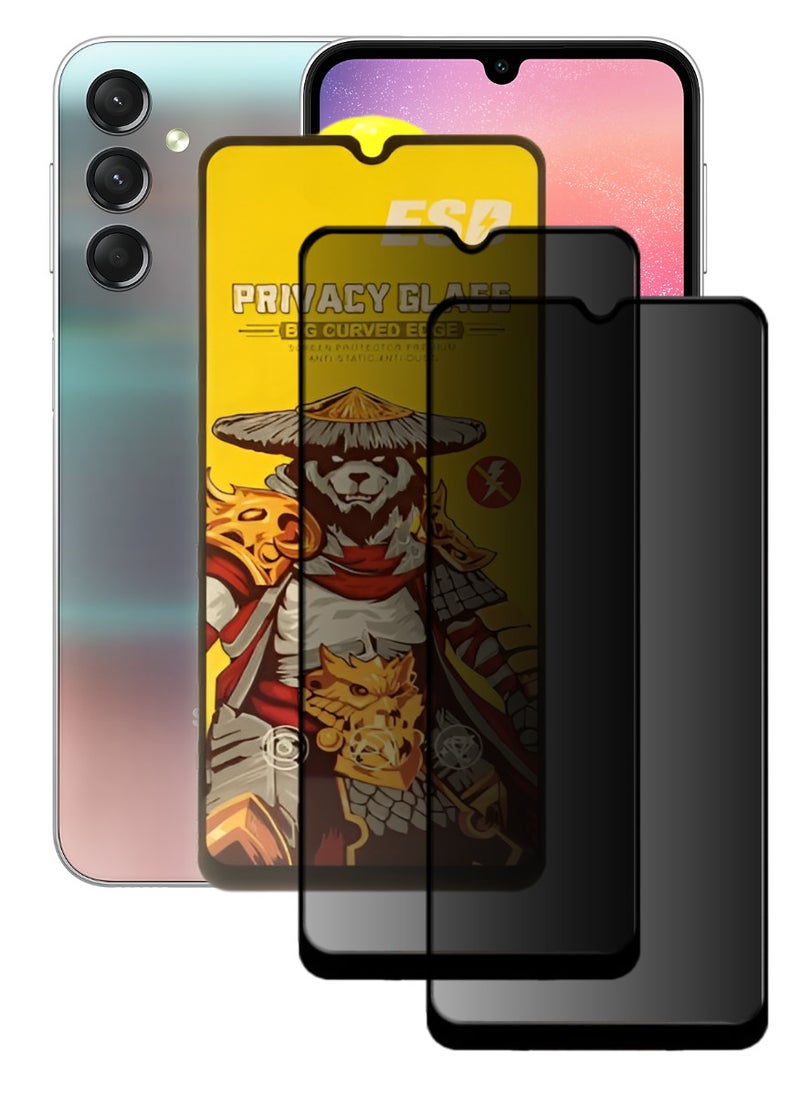 ESD 2 Pieces Tempered Dustproof Privacy Glass Screen Protector Compatible For Samsung Galaxy A24 - Image 1