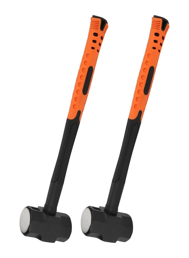 MANCHAP 2 PCS 14 Inch 3lbs Sledge Hammer with Fiberglass Handle, Drilling Crack Hammer, Club Hammer Tool for Demolition, Construction, Renovation, Orange - Image 1