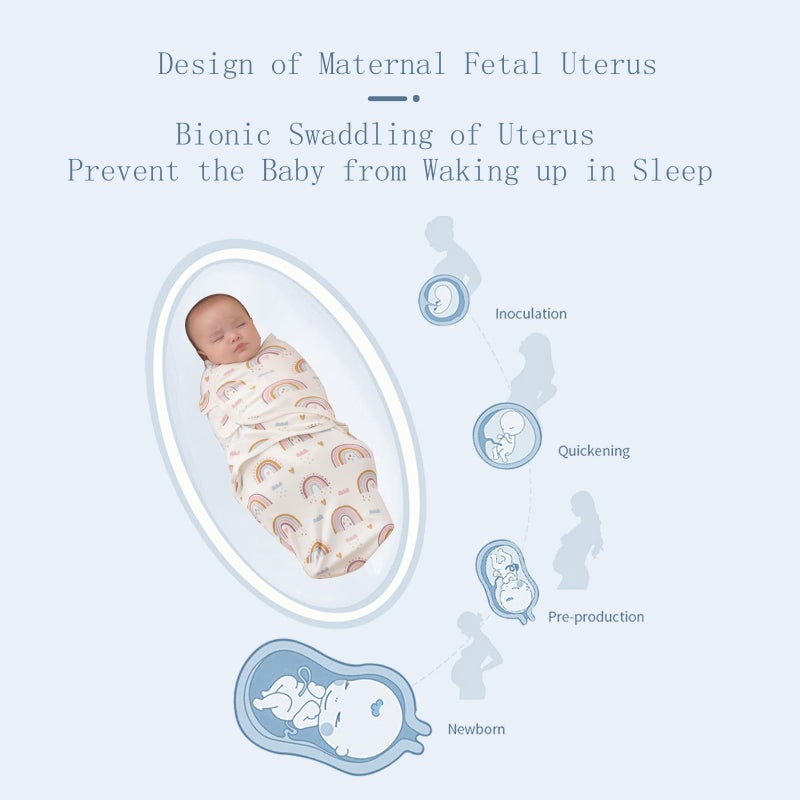 insular Baby Swaddle Wrap, Swaddle Blanket for Newborn and Infant, Adjustable Swaddle Set for Boy and Girl, Soft Cotton Baby Sleep Sack 3 Pack (Small(0-3 Month), Rainbow) - Image 2