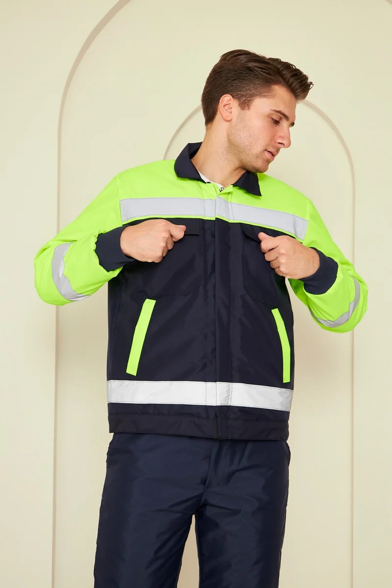 Orange Safety Cold Weather Work Jacket Set Water and Wind Repellent