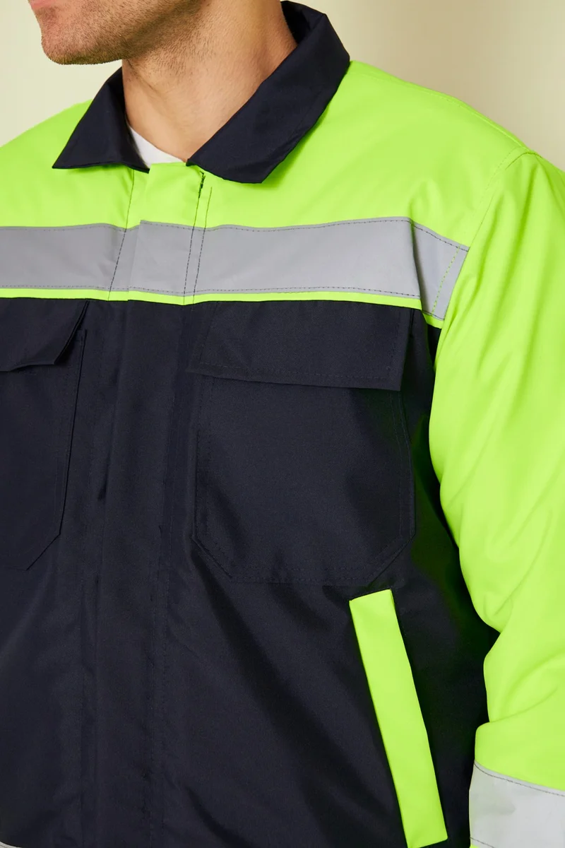 Orange Safety Cold Weather Work Jacket Set Water and Wind Repellent
