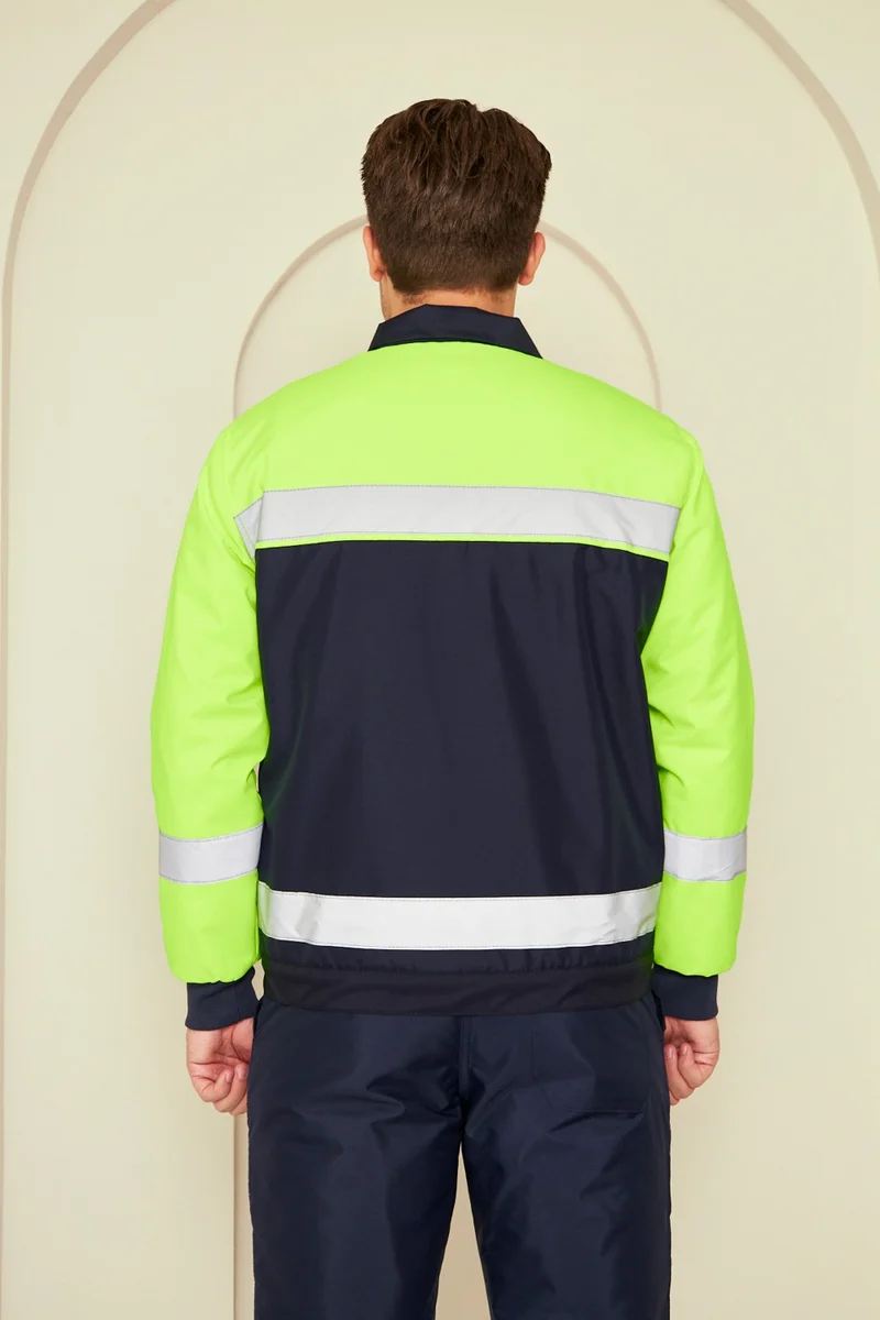 Orange Safety Cold Weather Work Jacket Set Water and Wind Repellent