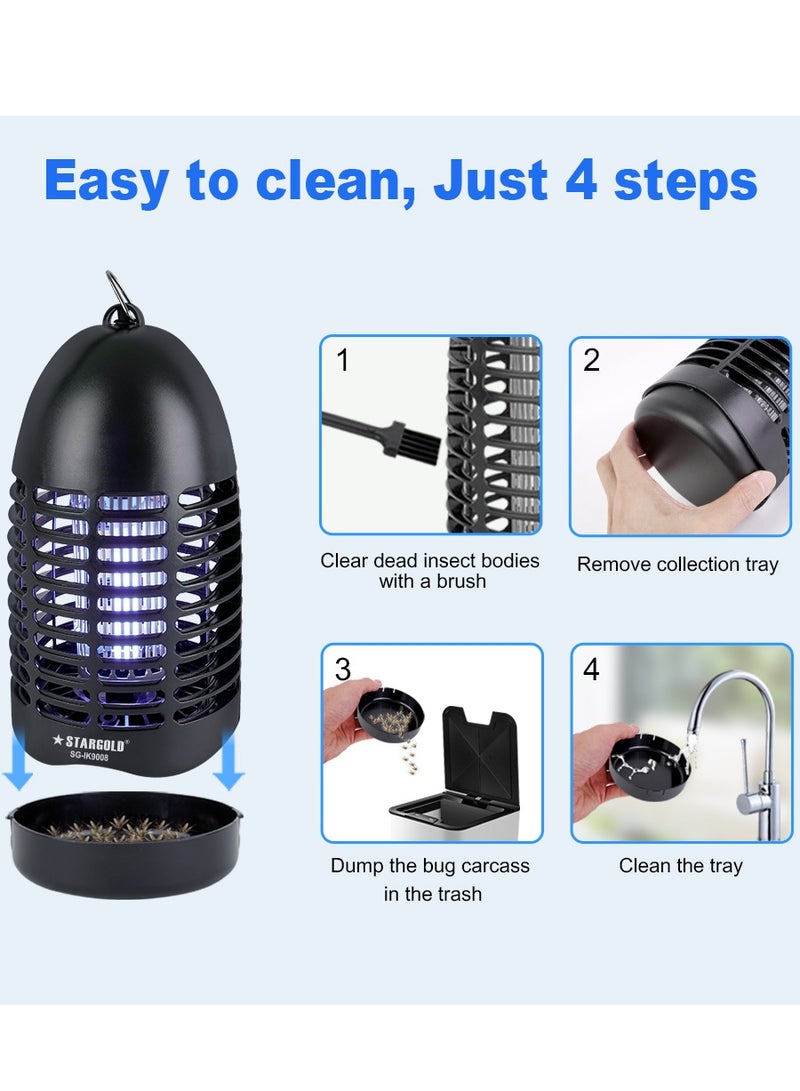 ستارجولد قاتل الحشرات بالأشعة فوق البنفسجية، قاتل البعوض 7 وات للمطعم، المكتب، المطبخ، غرفة النوم - أسود - Image 4