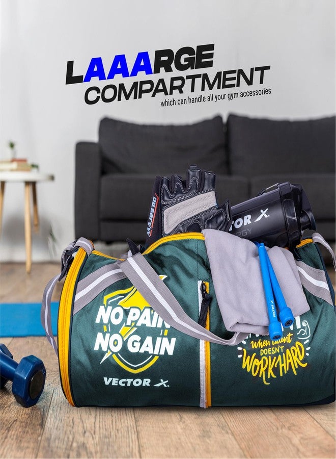 Vector X حقيبة رياضية دفل 22 لتر من فيكتور إكس بدون ألم للرجال والنساء مع قسم للأحذية بوليستر | جيب أمامي عملي | قاعدة متينة | حزام كتف قابل للتعديل (أزرق) - Image 4