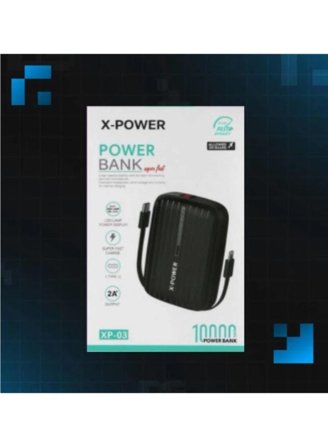 اكس باور بنك الطاقة X-POWER XP-03 فائق السرعة 22.5 واط 10000 مللي أمبير في الساعة - شحن ذكي مع شاشة عرض طاقة LED - Image 2