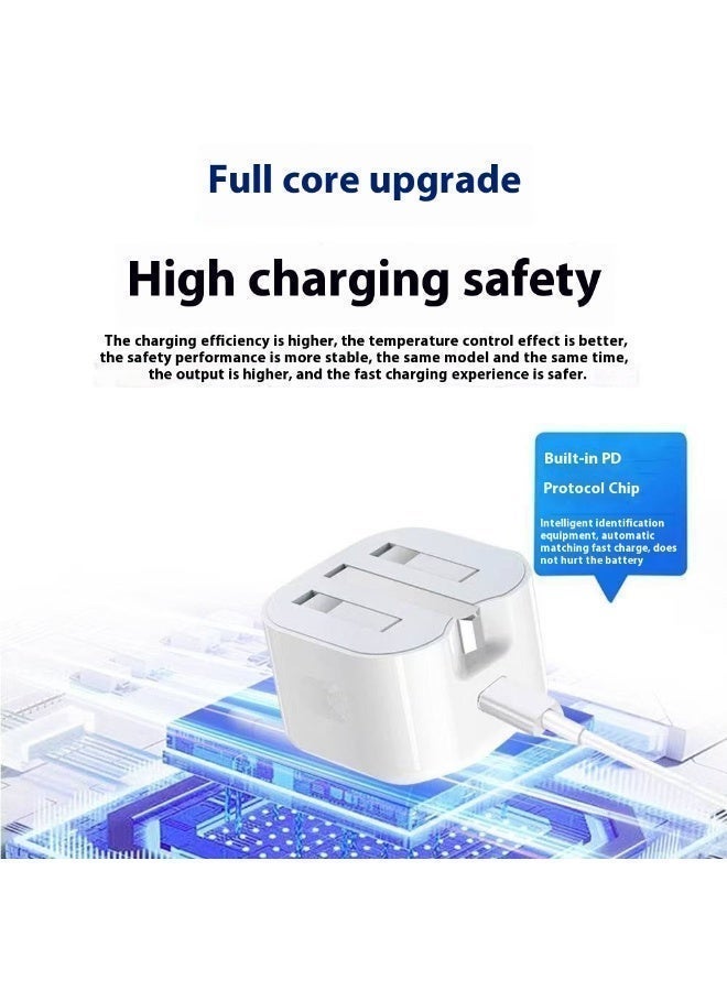iPhone 35W Fast Charger | USB C Wall Fast Charger Adapter with 1m USB C to Lightning Cable, Compatible with iPhone 14/14 Pro/14 Pro Max/13/12/SE2020/11/XR/XS Max/X/iPad - Image 3