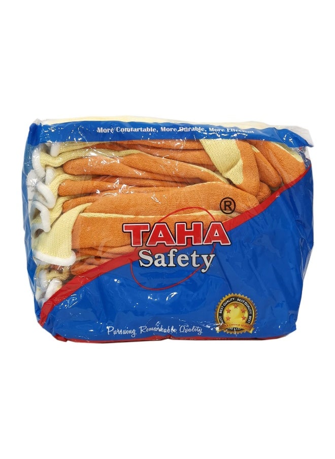 TAHA SAFETY - TAHA SAFETY L1103 Orange Latex Foam Safety Gloves | Comfortable White Polyester Base, High Grip for Industrial Use, Lightweight, Flexible, Snug Fit for Construction, Warehouse & General Hand Protection | 1 Pair - Image 1