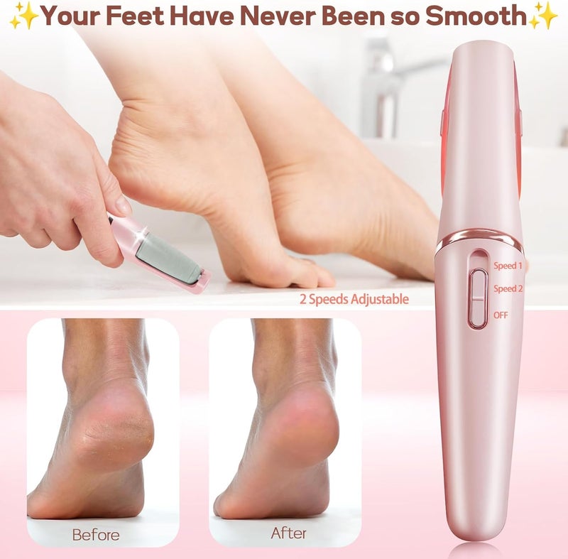 KASTWAVE Electronic Tool File and Callus Remover with 2 Roller Heads, Pedicure, Professional Feet Care, Hard ed Dry Skin and Calluses, Water Resistant - Image 3