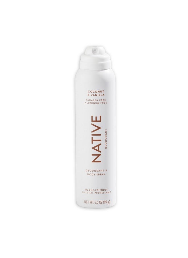 native Native Deodorant & Body Spray Contains Naturally Derived Ingredients | Deodorant for Women and Men, All Day Odor Protection, Aluminum and Hydrocarbon Propellant Free | Coconut & Vanilla  - Image 1
