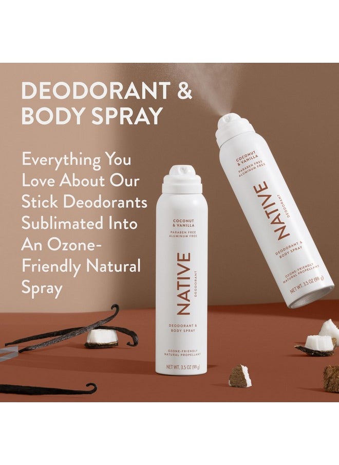 native Native Deodorant & Body Spray Contains Naturally Derived Ingredients | Deodorant for Women and Men, All Day Odor Protection, Aluminum and Hydrocarbon Propellant Free | Coconut & Vanilla  - Image 2