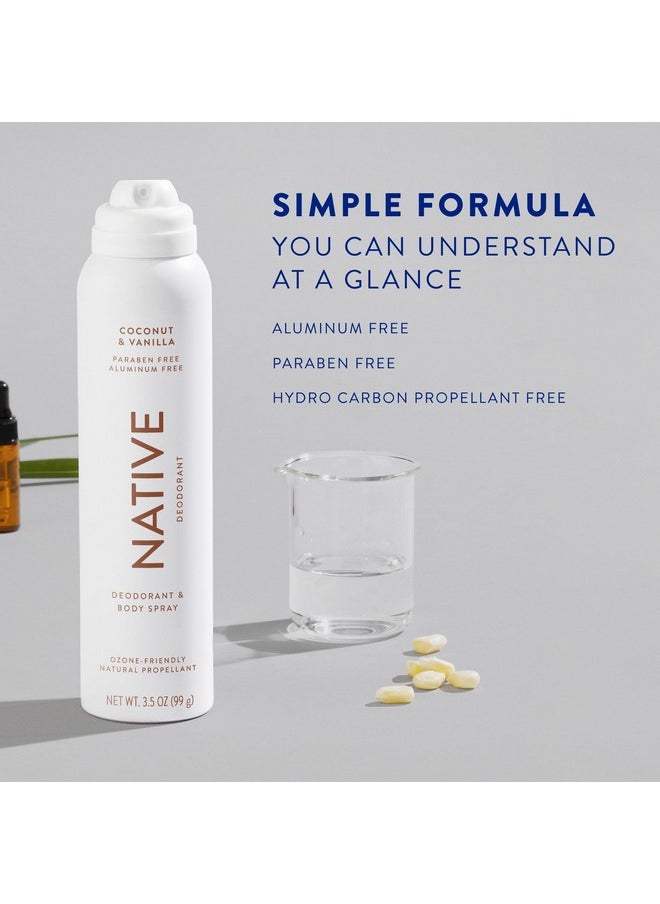 native Native Deodorant & Body Spray Contains Naturally Derived Ingredients | Deodorant for Women and Men, All Day Odor Protection, Aluminum and Hydrocarbon Propellant Free | Coconut & Vanilla  - Image 3