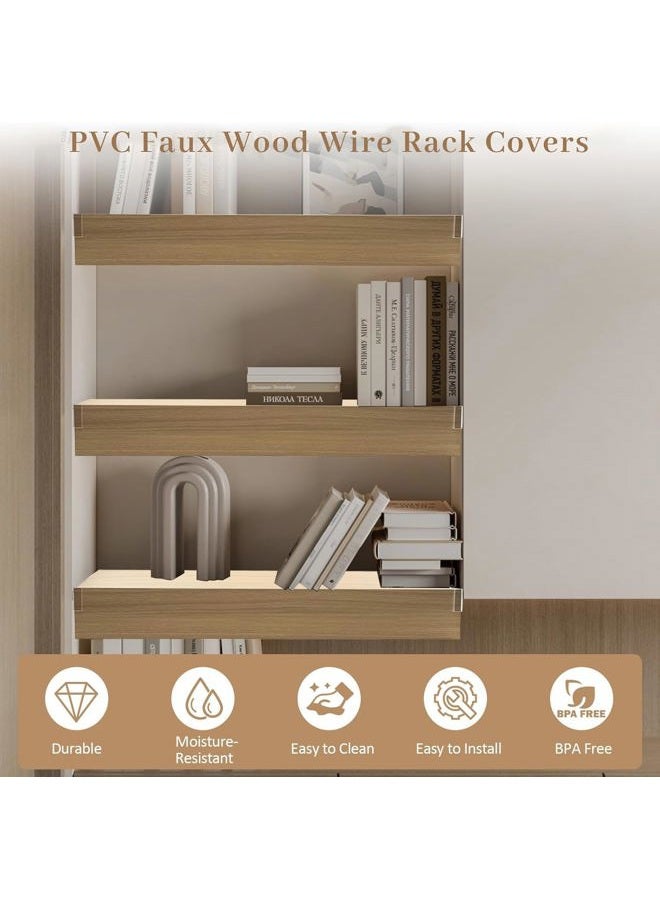 Zebrabox 35x16 inch PVC Faux Wood Wire Rack Covers with12 Holders,Set of 6,Shelf Cover for Wire Shelving,Durable and Moisture-Resistant Shelves Cover for Store,Pantry,Kitchen,Removable Closet,Office - Image 3