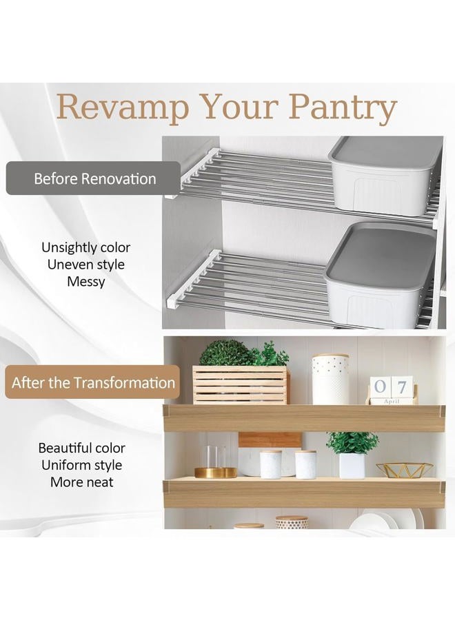 Zebrabox 35x16 inch PVC Faux Wood Wire Rack Covers with12 Holders,Set of 6,Shelf Cover for Wire Shelving,Durable and Moisture-Resistant Shelves Cover for Store,Pantry,Kitchen,Removable Closet,Office - Image 4