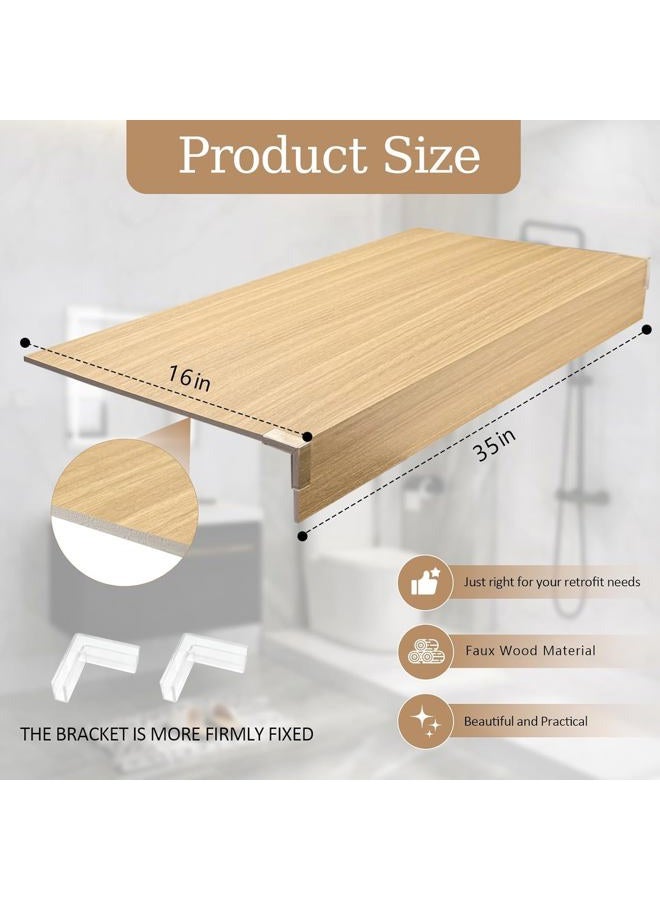 Zebrabox 35x16 inch PVC Faux Wood Wire Rack Covers with12 Holders,Set of 6,Shelf Cover for Wire Shelving,Durable and Moisture-Resistant Shelves Cover for Store,Pantry,Kitchen,Removable Closet,Office - Image 2