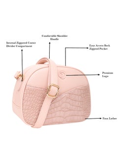 CAPRESE Caprese Cabo Croco Blush Faux Leather Small Sling Bag  - Image 3