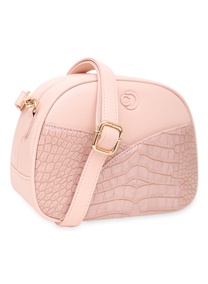 كابريسي كابو  حقيبة كروكو صغيرة من الجلد الصناعي بلون أحمر الخدود - Image 4