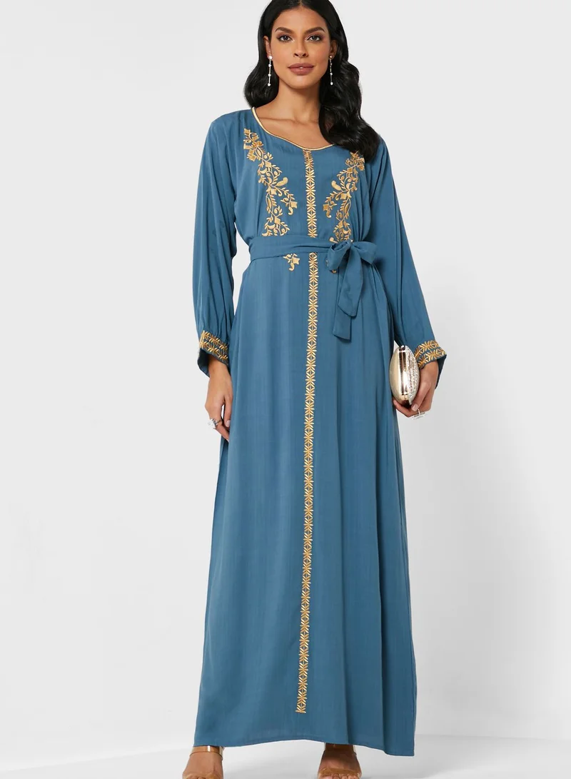 hayas closet Embroidery Detail Jalabiya