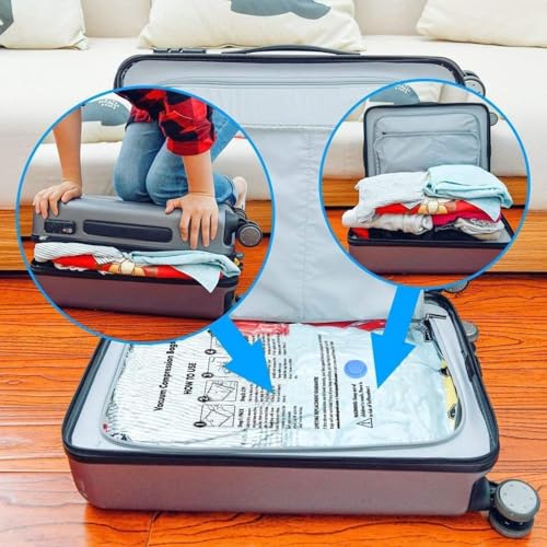 HSR 3 Pack Space Saver Vacuum Storage Bags for Clothing Travel, Vacuum Seal Compression Bags for Clothes, Packing, Luggage, Blankets, Comforters and Pillows (Without Pump) - Image 4
