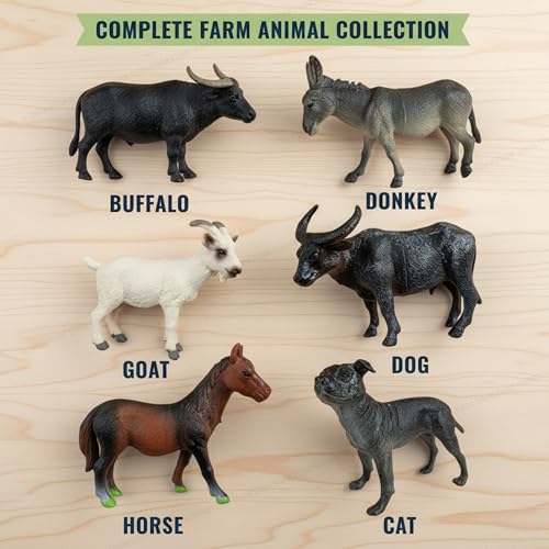 SHAKTISM Farm Animal Toys Set – Realistic Farm Animal Figures for Kids, Educational Playset for Ages 3+ – Durable Plastic Toy Animals for Preschool & Toddler Learning (1205 Mini Farm 6Pc) - Image 4
