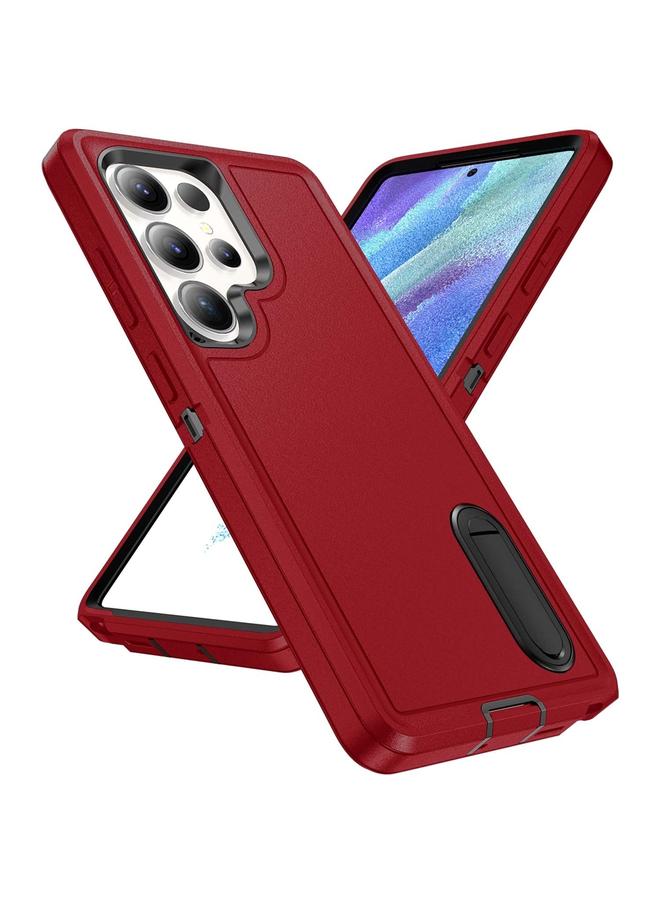S-TOP Case For Samsung Galaxy S25 Ultra 5G Rugged PC Hybrid Silicone Phone Case with Holder - Image 2