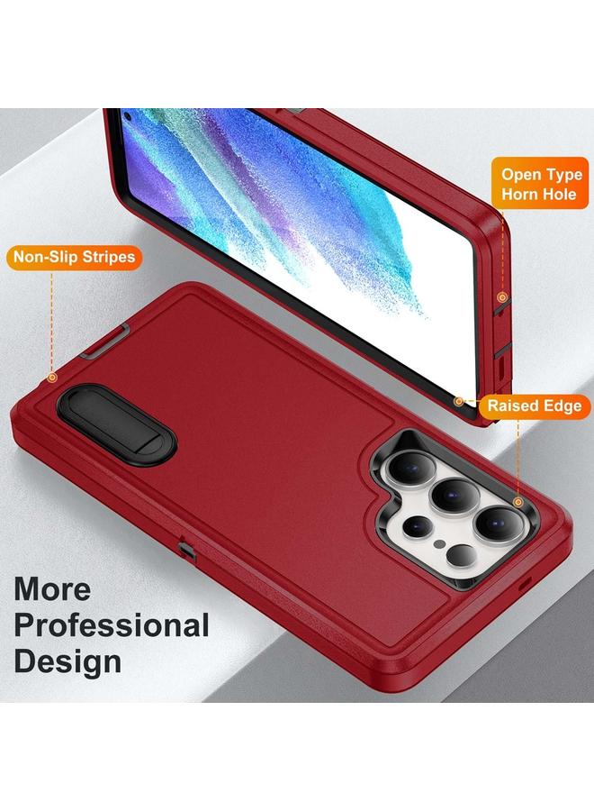 S-TOP Case For Samsung Galaxy S25 Ultra 5G Rugged PC Hybrid Silicone Phone Case with Holder - Image 3