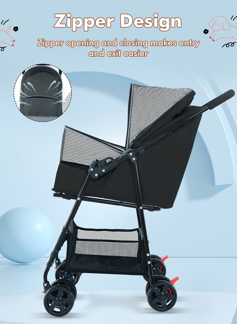 كيدل قابل للطي عربة الحيوانات الأليفة الكلب ناقل الكلب عربة التنفس وشبكة مرئية للقطط أو الكلاب - Image 4